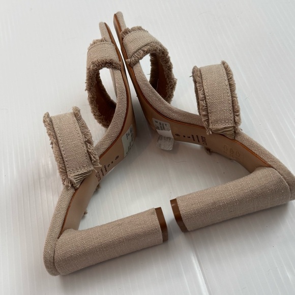 🆕 SCHUTZ Amely Beige Frayed Strap Heels NWT size 7 - Picture 13 of 16